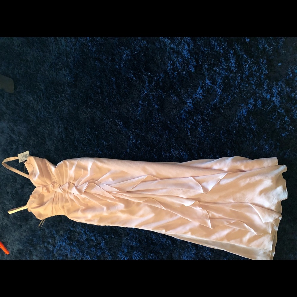 Vera Wang light pink long bridesmaid dress